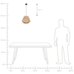 Wyld And Coco Boholuxe Pendant Lamp Natural Straw Shade With Black Iron Base, W33 X H125Cm - thumbnail 8