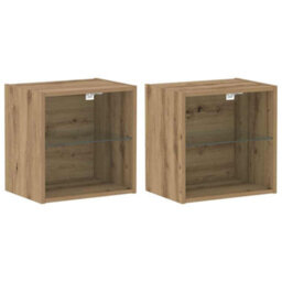 Berkfield Modern 8 Piece Tv Wall Units With Led Artisan Oak Engineered Wood - thumbnail 6