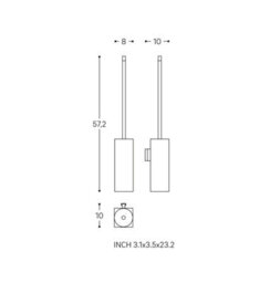 Cosmic Toilet Brush, Black Matt, Wall-Mounted. Collection Metric - thumbnail 4