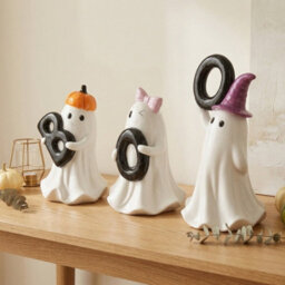 Garden Greatness Ceramic Decorative Boo Ghost Figures Set - thumbnail 2