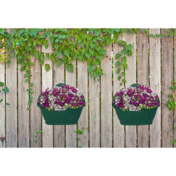 6 Pack Green Plastic Wall Hanging Flower Planter Pots 42 Cm - thumbnail 5