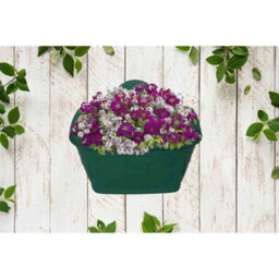 6 Pack Green Plastic Wall Hanging Flower Planter Pots 42 Cm - thumbnail 3