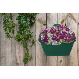 6 Pack Green Plastic Wall Hanging Flower Planter Pots 42 Cm - thumbnail 4