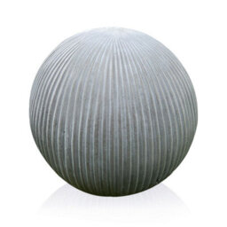 Idealist™ 30Cm Fluted Grey Reinforced Stone Outdoor Concrete Effect Garden Decorative Ball 7.7Lbs - thumbnail 1
