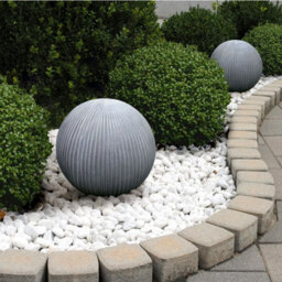 Idealist™ 30Cm Fluted Grey Reinforced Stone Outdoor Concrete Effect Garden Decorative Ball 7.7Lbs - thumbnail 6