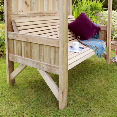 Package: Tenby Garden Arbour & Stone Seat Pad By Zest Outdoor Living - image 1