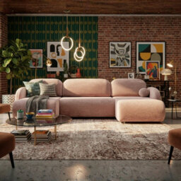 Corner Sofa Dream U Lc+2R+Lc With Storage And Sleeping Function Pink - thumbnail 2