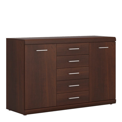 Furniture To Go Imperial 2 Door 5 Drawer Sideboard In Dark Mahogany Melamine - image 1