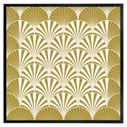 "Andrew Lee Golden Semi Circles (Picutre Frame) / 20X20"" / White" - thumbnail 3