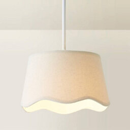 Valuelights Mabel Small Natural Scallop Edge Linen Lamp Shade (D)25Cm