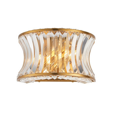 Luminosa Lighting Luminosa Vittoria Wall Lamp Warm Brass Plate, Crystal And Clear Glass - image 1