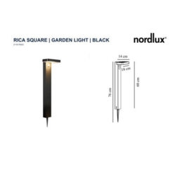 Nordlux Rica Outdoor Stainless Steel Garden Post  Black, Led - thumbnail 7