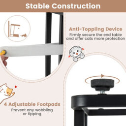 Costway C-Shaped Cat Side Table Modern Cat Tree & End Table W/ Removable Cushion - thumbnail 7
