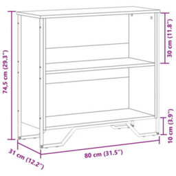 Berkfield Modern Bookcase Smoked Oak 80X31X74.5 Cm Engineered Wood - thumbnail 9
