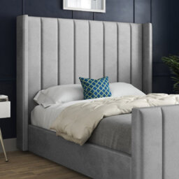 Maryland Straight Winged Upholstered Soft Velvet Designer Bed Frame - thumbnail 3