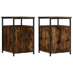 Berkfield Bedside Cabinets 2 Pcs Smoked Oak 40X42X60 Cm Engineered Wood - thumbnail 2