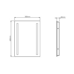 Sensio Isla White Rectangular Wall-Mounted Bathroom & Wc Illuminated Contemporary Illuminated Mirror (H)65Cm (W)50Cm - thumbnail 6