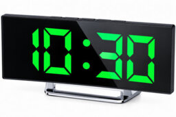Digital Silent Non Ticking Alarm Clock 7 Inch Large Led Mirror Screen 2 Brightness Modes 12 24 Hour Temperature Date Night Light - thumbnail 1
