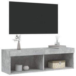 Berkfield Tv Cabinet With Led Lights Concrete Grey 100X30X30 Cm - thumbnail 8