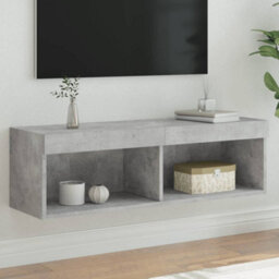 Berkfield Tv Cabinet With Led Lights Concrete Grey 100X30X30 Cm - thumbnail 7