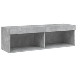 Berkfield Tv Cabinet With Led Lights Concrete Grey 100X30X30 Cm - thumbnail 9