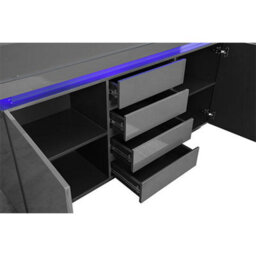 Furniture in Fashion Odessa Grey High Gloss Sideboard With 2 Door 4 Drawer And Led - thumbnail 7