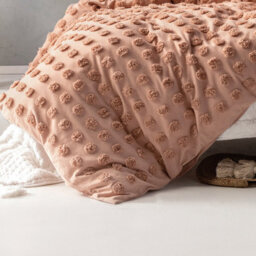 Linen House Haze Tufted Polka Dot 100% Cotton Duvet Cover Set, Super King, Pink - thumbnail 3