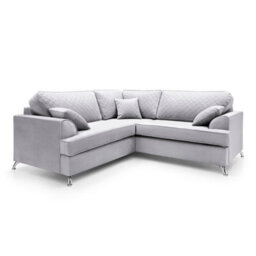 Abakus Direct Ferguson Corner Sofa Light Grey Velvet