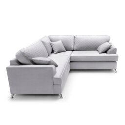 Abakus Direct Ferguson Corner Sofa Light Grey Velvet - thumbnail 4