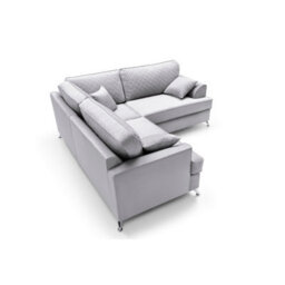 Abakus Direct Ferguson Corner Sofa Light Grey Velvet - thumbnail 5