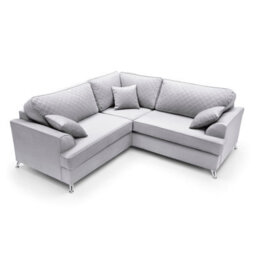 Abakus Direct Ferguson Corner Sofa Light Grey Velvet - thumbnail 3