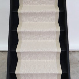 RainbowHome Herringbone Savoy Wool Stair Runner With 100% Sand Cotton Border 70Cm X 700Cm - thumbnail 1