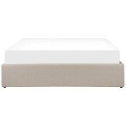 Beliani Ottoman Bed Without Headboard Fabric Dinan 160 X 200 Cm (Eu King Size) Light Brown - thumbnail 7