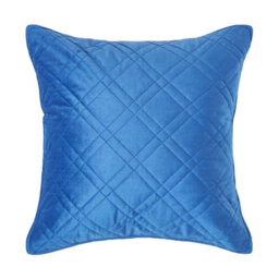 Homescapes Luxury Navy Blue Quilted Velvet Cushion Cover Geometric 'paragon Diamond' Pattern, 45 X 45 Cm