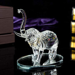 London Boutique Decorative Crystal Glass Animal Elephant Ornament Figurines Giftware Present Mother Child (Single) - thumbnail 1
