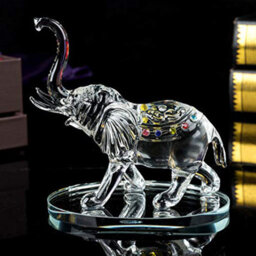 London Boutique Decorative Crystal Glass Animal Elephant Ornament Figurines Giftware Present Mother Child (Single) - thumbnail 4