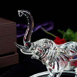 London Boutique Decorative Crystal Glass Animal Elephant Ornament Figurines Giftware Present Mother Child (Single) - thumbnail 6