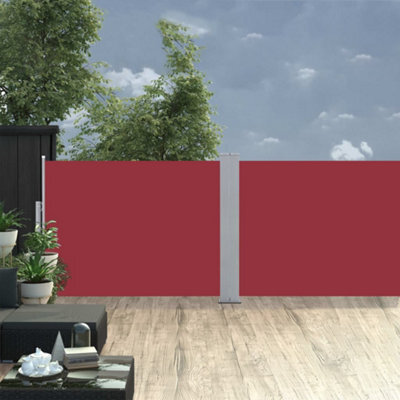 Berkfield Retractable Side Awning Red 120X1000 Cm - image 1