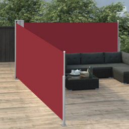 Berkfield Retractable Side Awning Red 120X1000 Cm - thumbnail 3