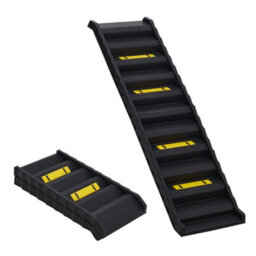 Living And Home Folding Portable Dog Pet Stairs Ramp Black Weight Capacity Up To 75Kg - thumbnail 4