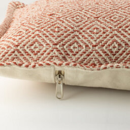 Burgundy Squares Classic Cushion Cover 30X50Cm Handmade Cotton Cover - thumbnail 3