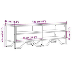 Vidaxl Tv Cabinet Brown Oak 122X34X41 Cm Engineered Wood - thumbnail 9