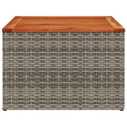 Walplus Garden Table Grey 55X55X37 Cm Poly Rattan And Acacia Wood - thumbnail 4