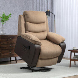 Homcom Power Lift Riser Recliner Chair With High Back, Remote, Brown - thumbnail 8