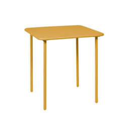 Sweeek - 2-Seater Square Steel Garden Table Yellow Ochre 70X70X72.5 Cm - Amelia 70Cm - thumbnail 2