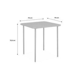 Sweeek - 2-Seater Square Steel Garden Table Yellow Ochre 70X70X72.5 Cm - Amelia 70Cm - thumbnail 6