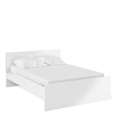 Furniture To Go Naia Double Bed 4Ft6 (140 X 190) In White High Gloss (W) 146 X  (H) 80 X (D) 196.6Cm - image 1
