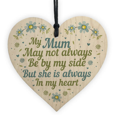 Red Ocean Mum Mother Memorial Plaques In Memory Handmade Wooden Hanging Heart Sign Memorial Ornament Christmas Tree Bauble Gifts - image 1