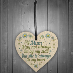 Red Ocean Mum Mother Memorial Plaques In Memory Handmade Wooden Hanging Heart Sign Memorial Ornament Christmas Tree Bauble Gifts - thumbnail 2