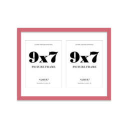 16X12 Inch 2 Opening Photo Collage Frame, Display Two 9X7 Inch Photos, Multi Aperture Family Picture Frame, Pink - thumbnail 2